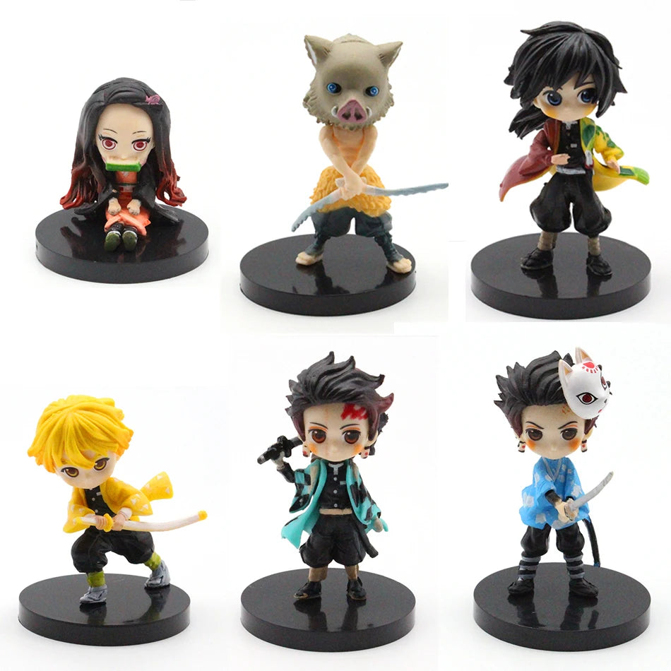 Q Posket Figure Wholesale Demon Slayer Mini Figurine 6pcs/12pcs/Sets Kimetsu No Yaiba