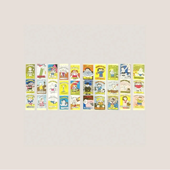 Vintage 1980s Trash Can Tots Complete Series Stickers 🗑️ NOS Vending Set, 10 Strips / 30 Characters