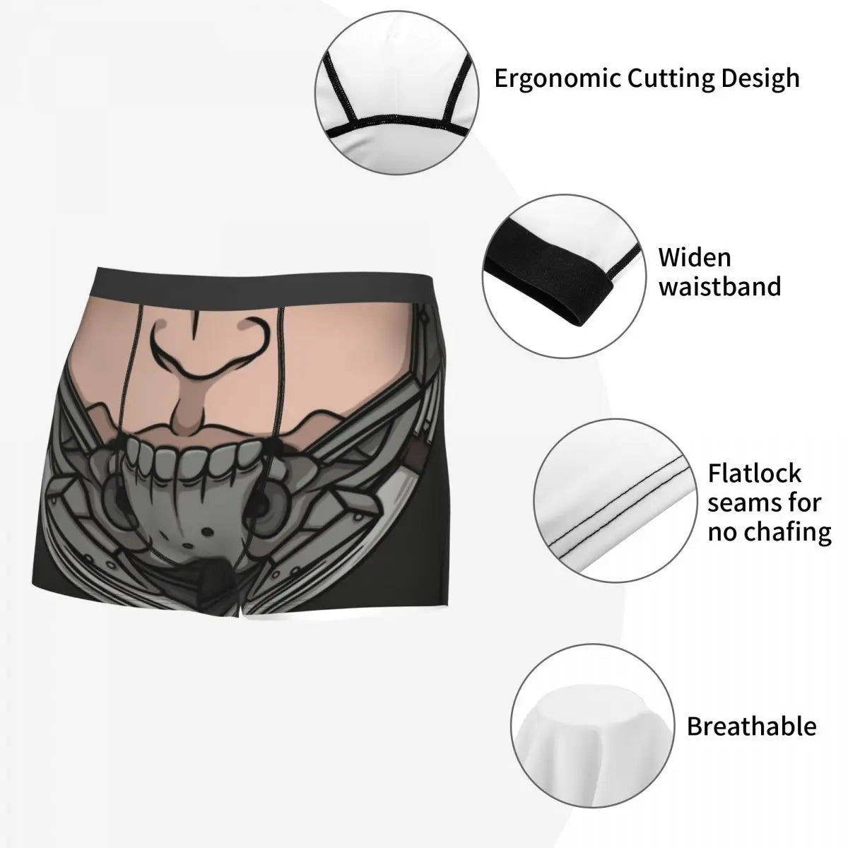 Raiden Metal Gear Solid Boxer Shorts For Men 3D Print Video Game Lover Underwear Panties Briefs Stretch Underpants