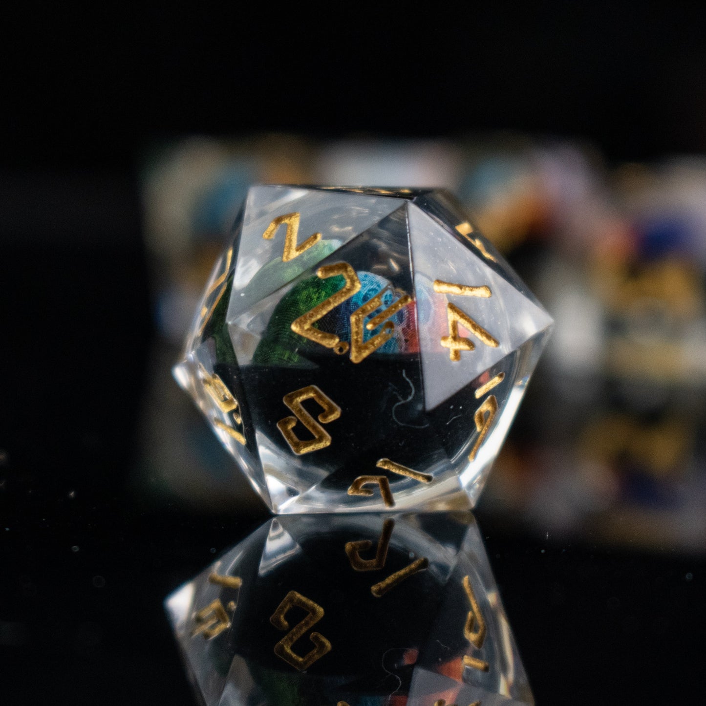 Rainbow Dragon Liquid Core Dice Set