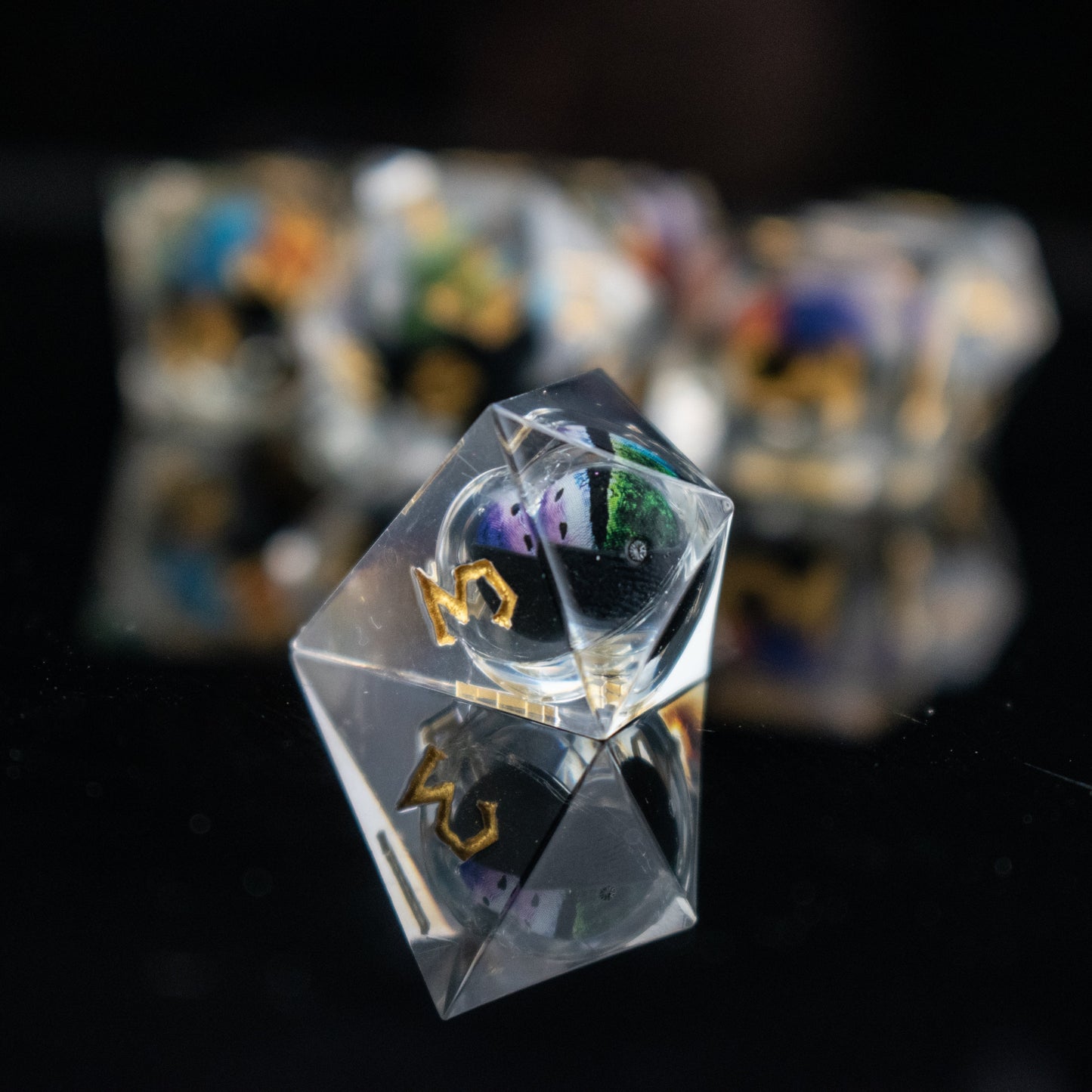 Rainbow Dragon Liquid Core Dice Set