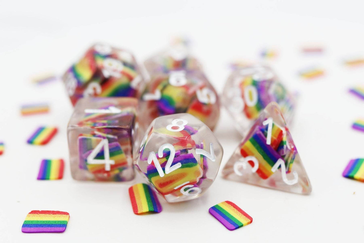 Foam Brain Games Pride Flag RPG Dice Set - Rainbow