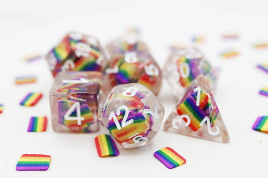 Foam Brain Games Pride Flag RPG Dice Set - Rainbow