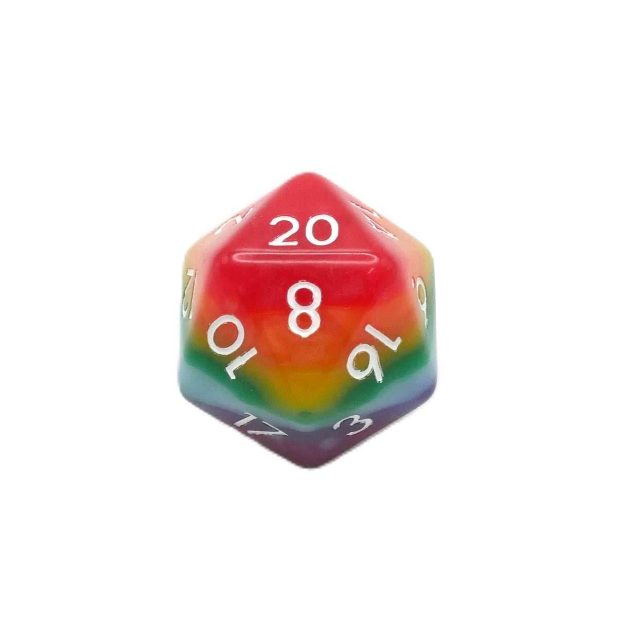 Rainbow Redux - 7 Piece DnD Dice Set | Acrylic RPG Gaming Dice - 