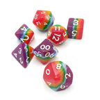 Rainbow Redux - 7 Piece DnD Dice Set | Acrylic RPG Gaming Dice - 