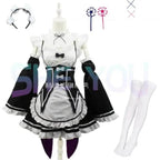 Ram Rem Cosplay Costume - Re:Zero Kara Hajimeru Isekai Seikatsu - Black Maid Outfit - Package 2 / S