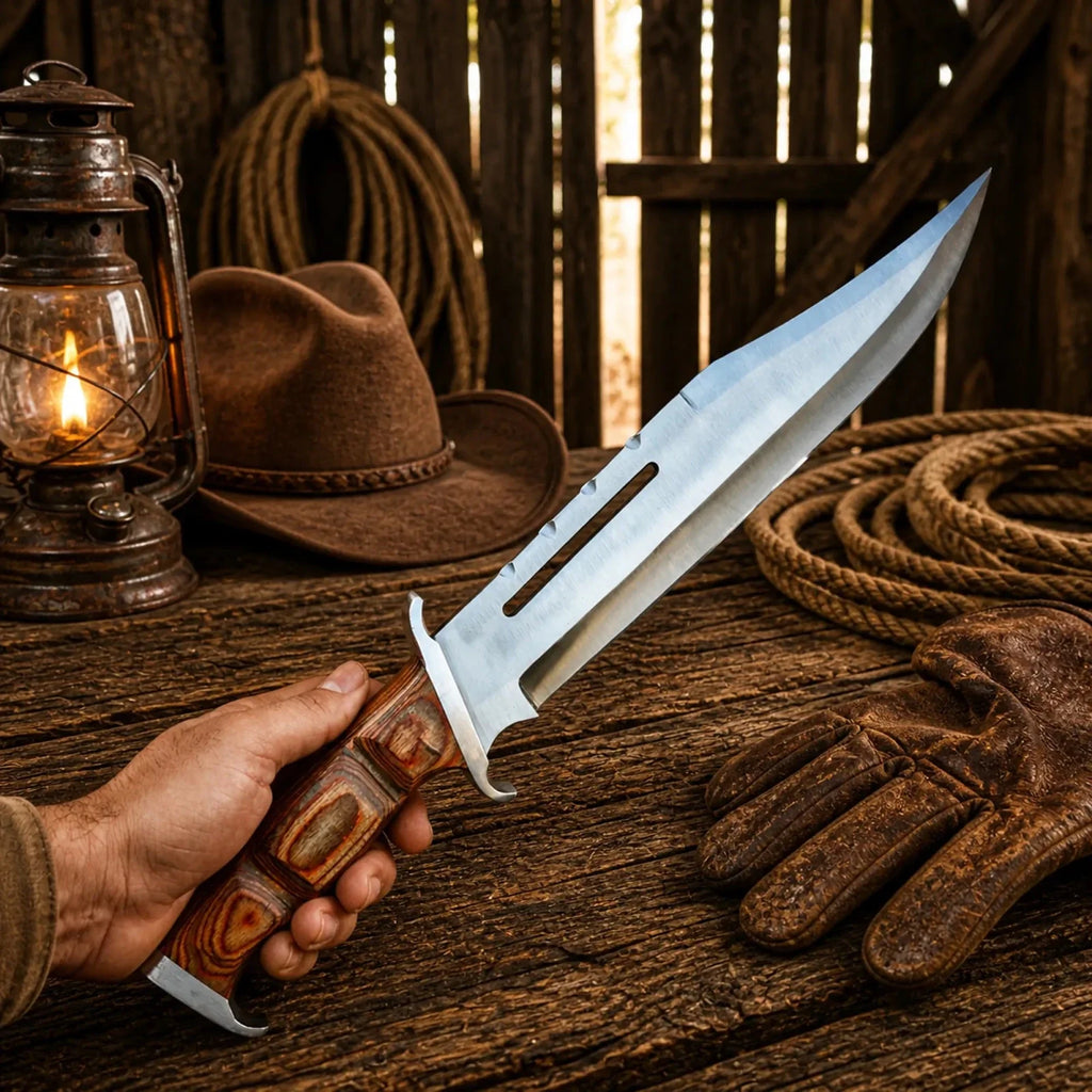 Rambo 3 Bowie Knife 18” – Handmade Steel With Leather Sheath