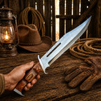 Rambo 3 Bowie Knife 18” – Handmade Steel With Leather Sheath