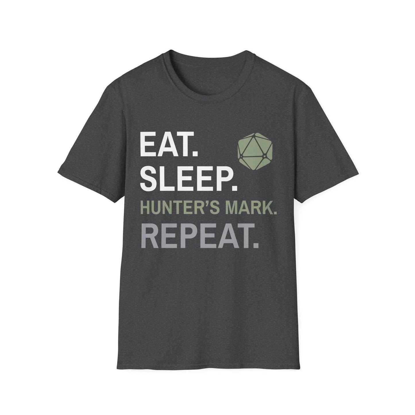 Ranger Class T-Shirt – 'Eat, Sleep, Hunter's Mark, Repeat' - Dark Heather / S