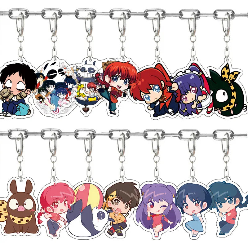 Ranma 1/2 Tendou Akane Anime Acrylic Keychain Friends Gift Girl Pendant Jewelry Cute Creative Fashion Key Ring Bag Charms