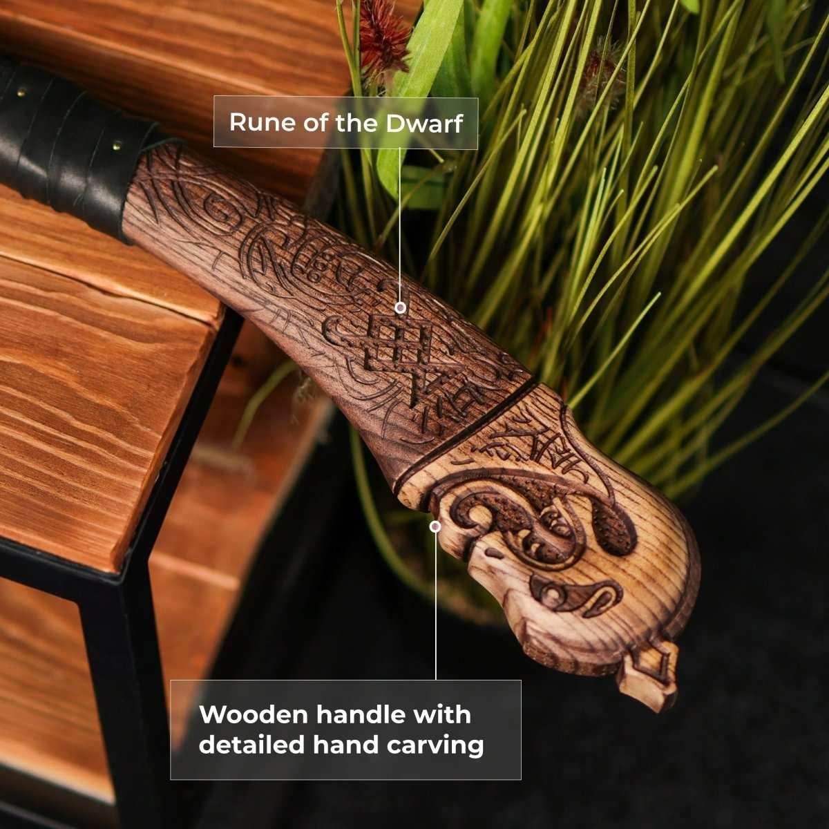 Real Leviathan axe with Glow-in-the-Dar Runes - 