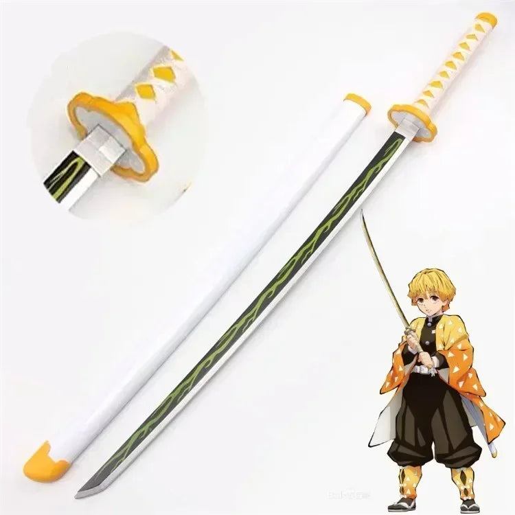 Real Size Demon Slayer Katana Anime Kimetsu No Yaiba Mitsuri Cosplay Prop Ninja Knife Japanese Samurai Sword Weapon Kid Toy Gift