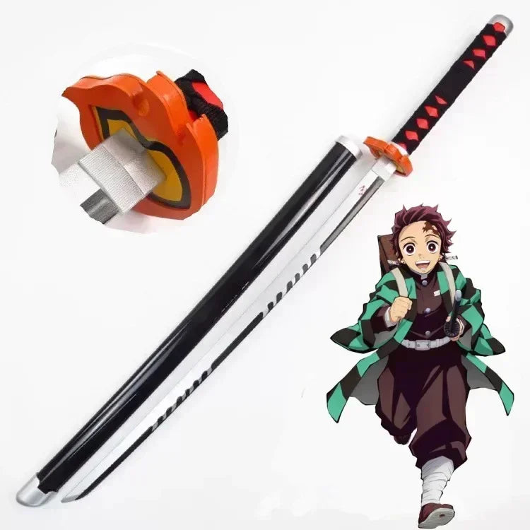 Real Size Demon Slayer Katana Anime Kimetsu No Yaiba Mitsuri Cosplay Prop Ninja Knife Japanese Samurai Sword Weapon Kid Toy Gift