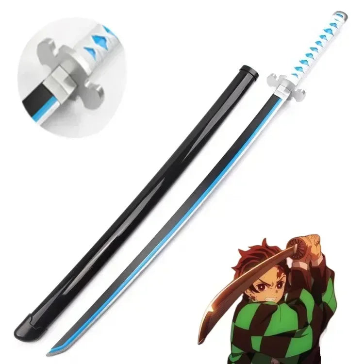 Real Size Demon Slayer Katana Anime Kimetsu No Yaiba Mitsuri Cosplay Prop Ninja Knife Japanese Samurai Sword Weapon Kid Toy Gift