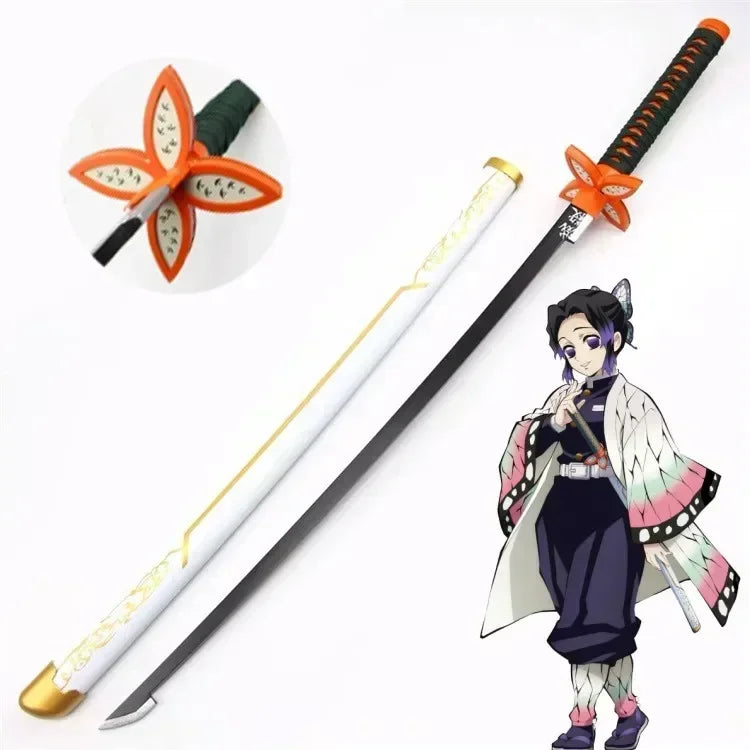 Real Size Demon Slayer Katana Anime Kimetsu No Yaiba Mitsuri Cosplay Prop Ninja Knife Japanese Samurai Sword Weapon Kid Toy Gift