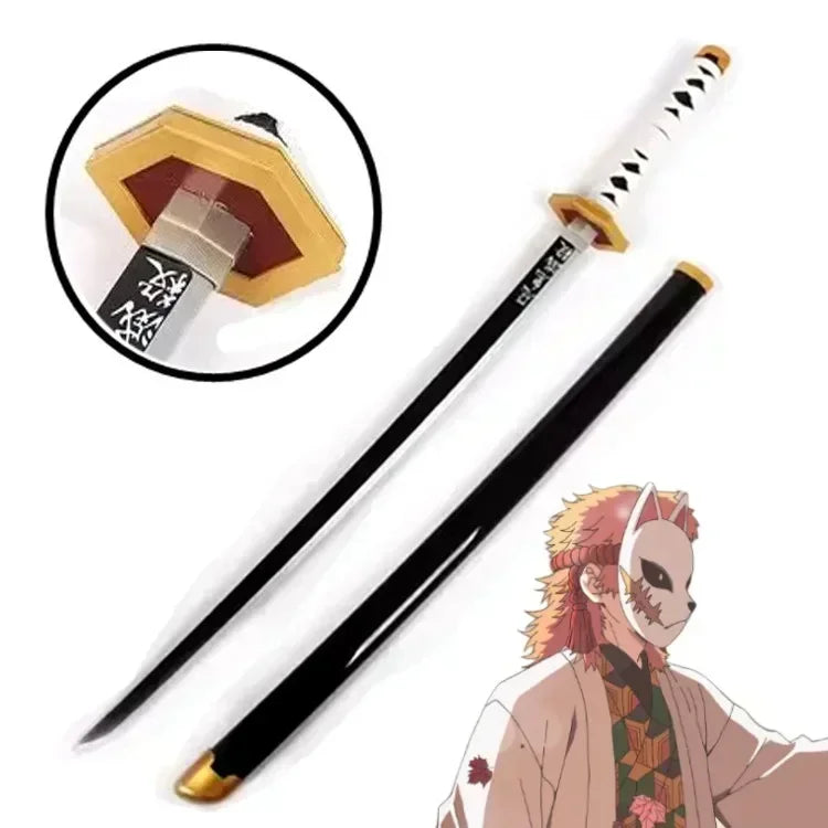 Real Size Demon Slayer Katana Anime Kimetsu No Yaiba Mitsuri Cosplay Prop Ninja Knife Japanese Samurai Sword Weapon Kid Toy Gift