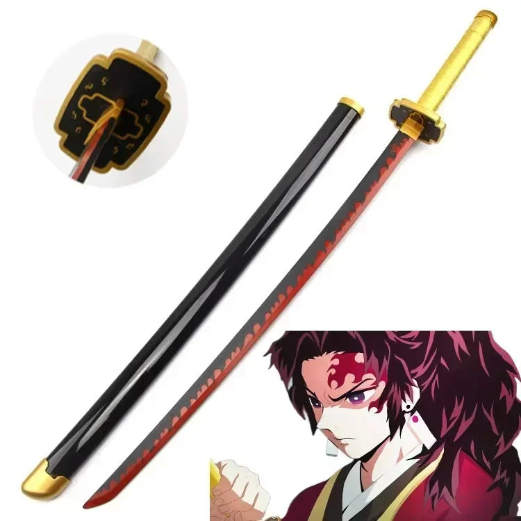 Real Size Demon Slayer Katana Anime Kimetsu No Yaiba Mitsuri Cosplay Prop Ninja Knife Japanese Samurai Sword Weapon Kid Toy Gift