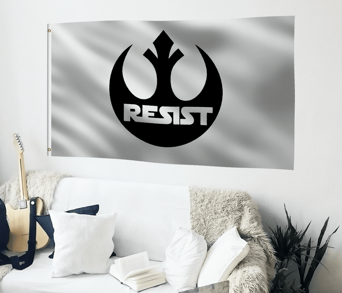 Star Wars Rebel Alliance Resist Flag (White)