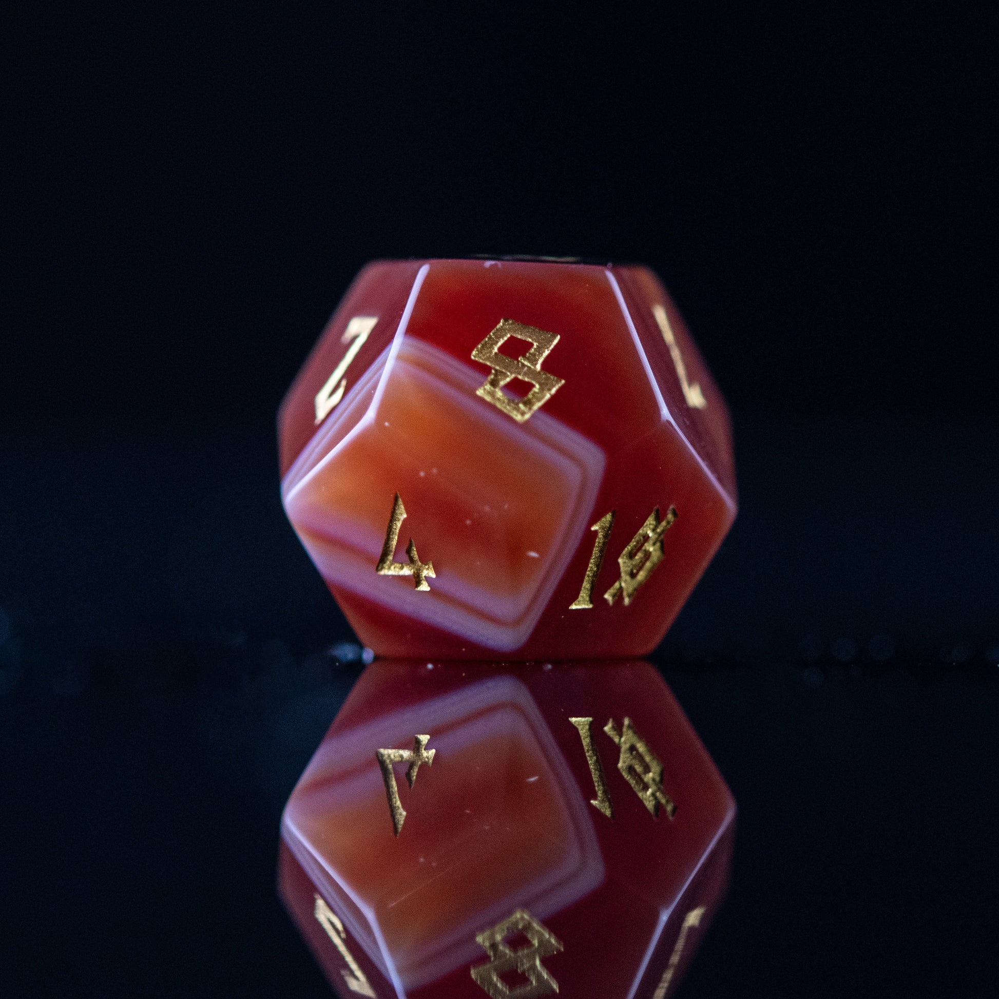 Red Agate Stone Dice Set