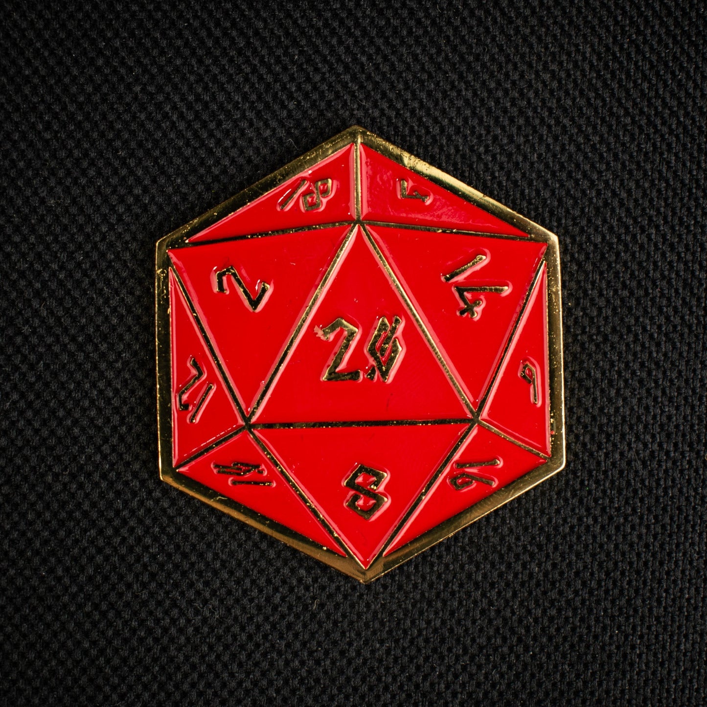 Red and Gold D20 Pin