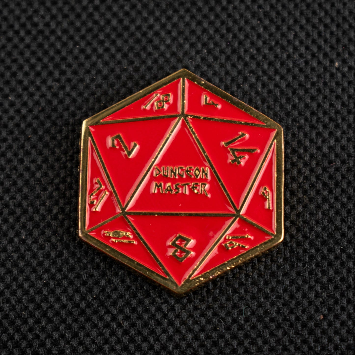 Red and Gold D20 Pin