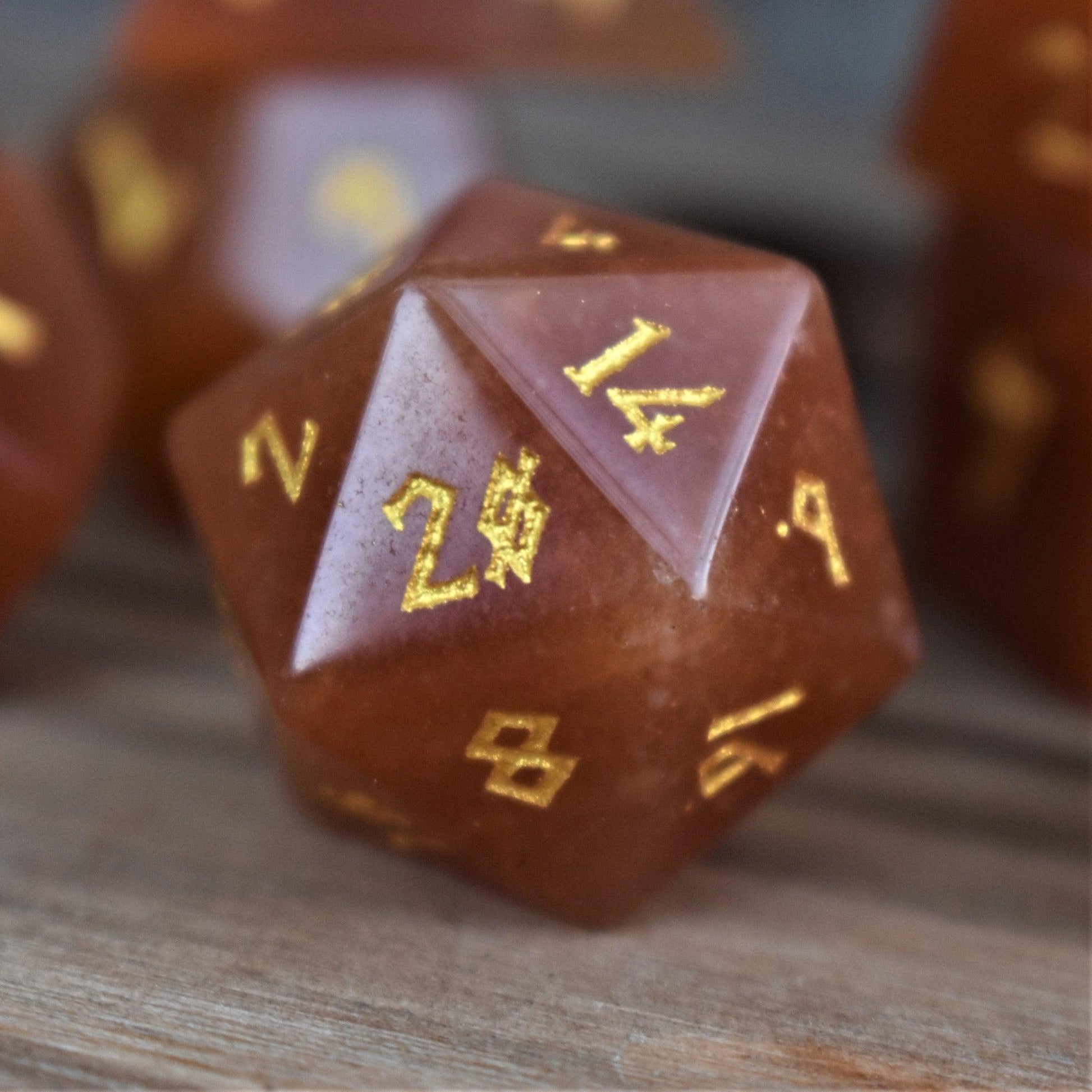 Red Aventurine Stone Dice Set