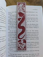Red Dragon & Floral Pattern Bookmark Set – Artistic and Intricate Book Lovers’ Gift - Mythical Dragon