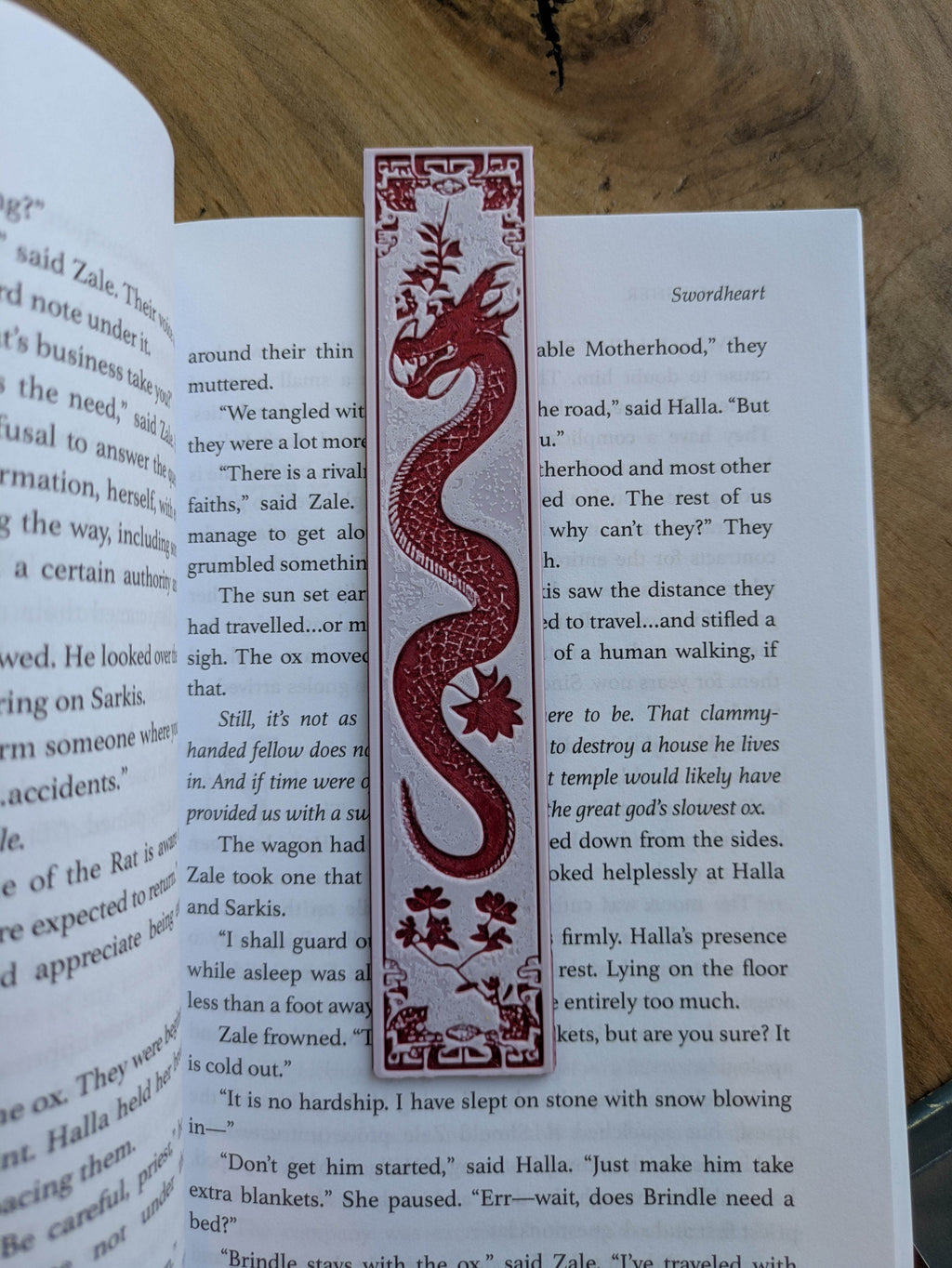 Red Dragon & Floral Pattern Bookmark Set – Artistic and Intricate Book Lovers’ Gift - Red Dragon