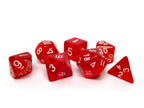 Red Translucent Dice - 7 Piece Set - Role-Players