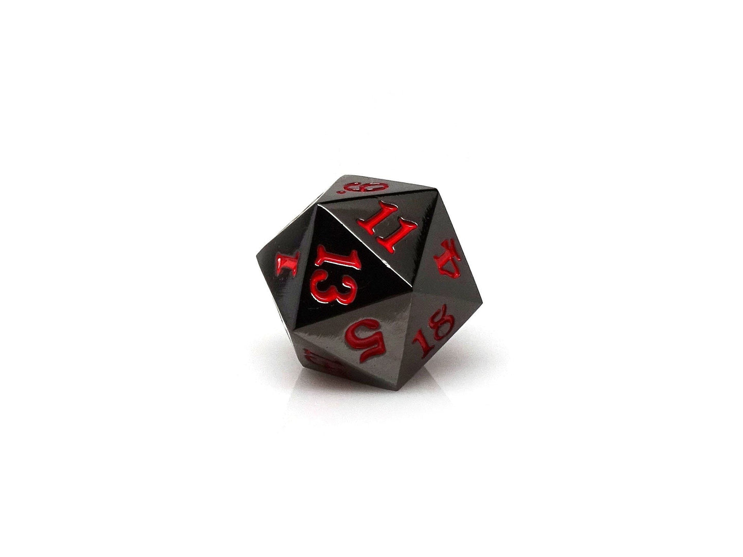 Gun Metal D20 - Signature Font -  Red Font