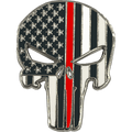 PBX-003-B Thin Red Line American Flag Pin Fire Fighter Fire Department with die-cut eyes fireman and dual pin posts and deluxe locking clasps - 