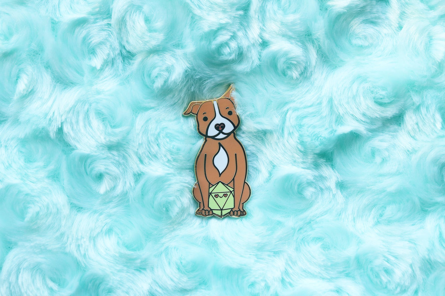 Pit Bull D20 Dice Buddy Enamel Pin