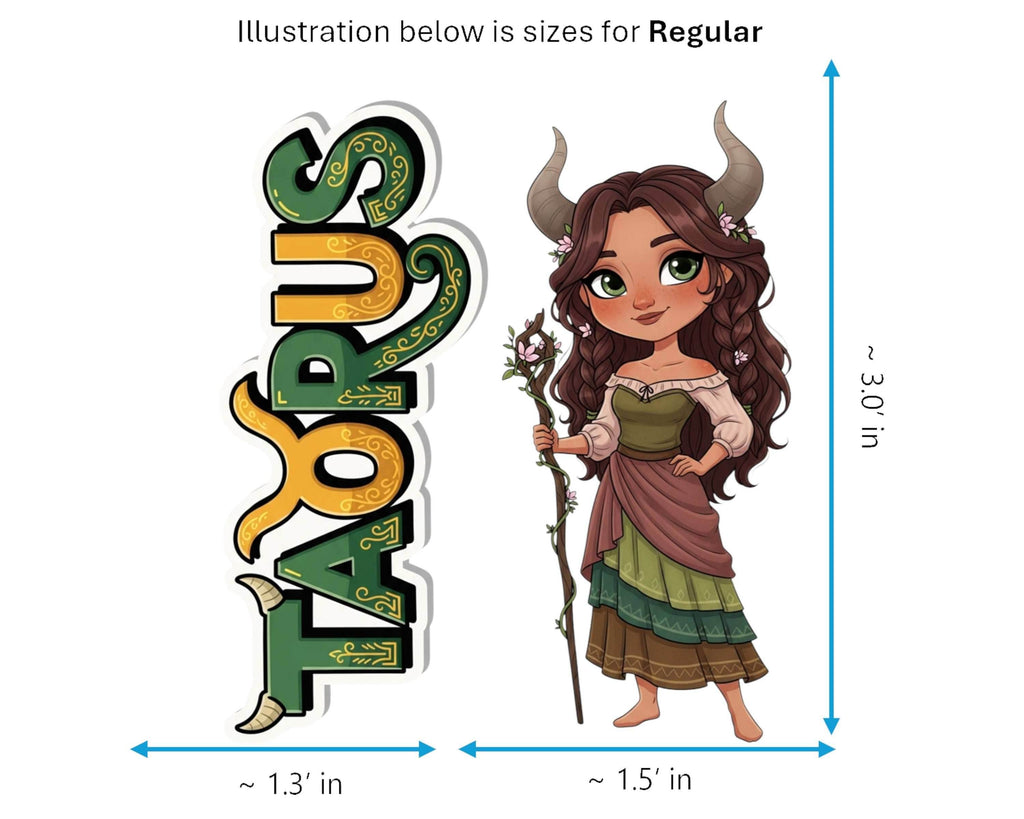 Taurus Sticker and Magnet - the Celestial Bull Horoskins™ – Zodiac Earth Sign | Waterproof & UV-Proof - Sticker / Regular