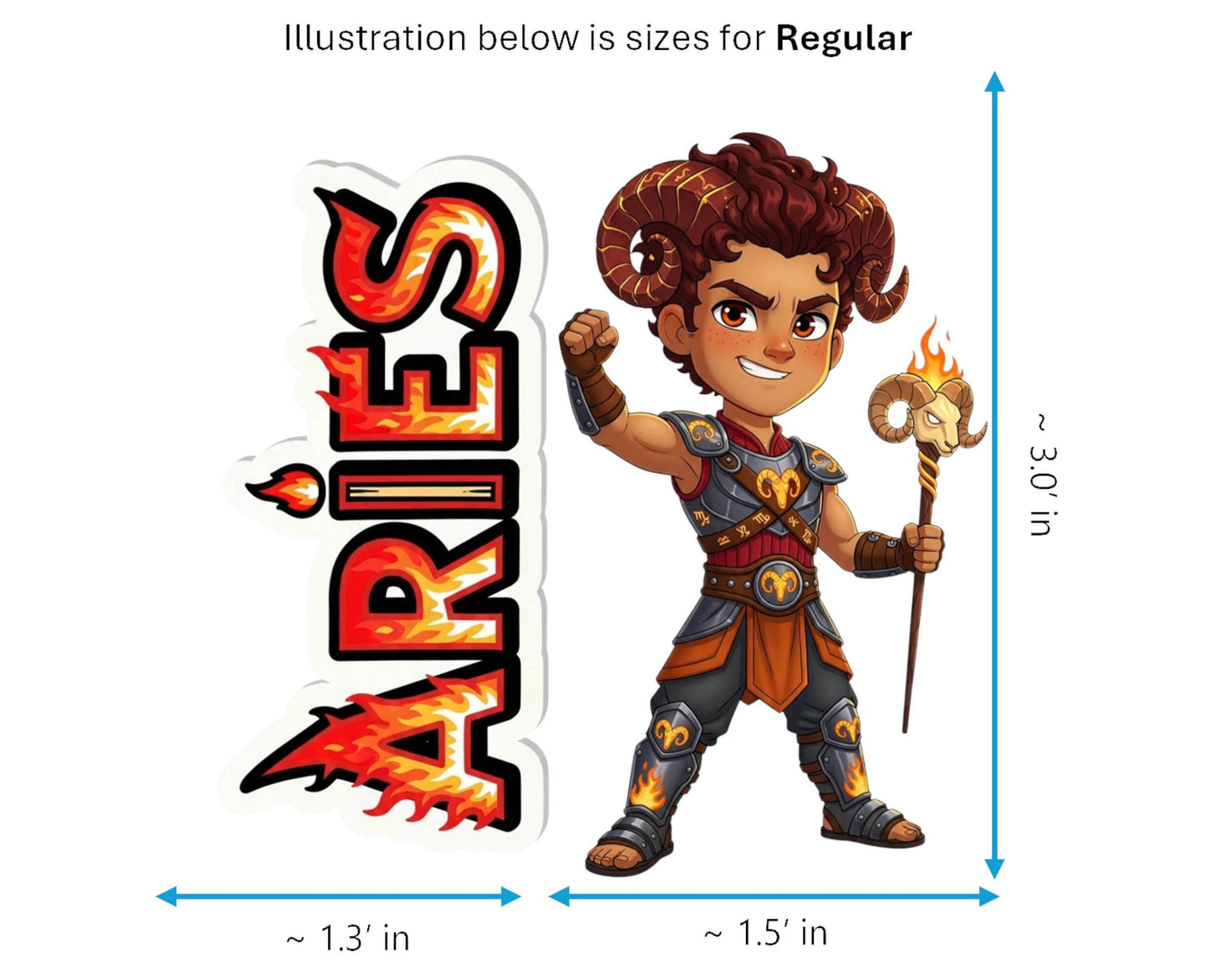 Aries Sticker and Magnet - the Daring Ram Horoskins™ – Zodiac Fire Sign | Waterproof & UV-Proof - Sticker / Regular