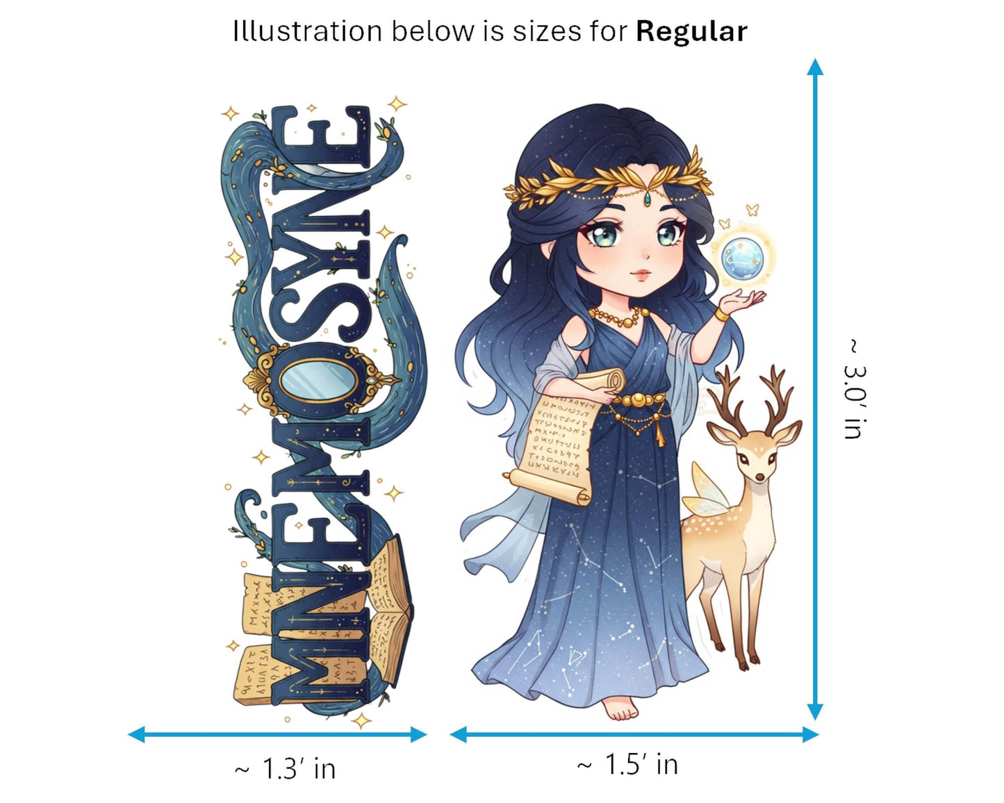 Mnemosyne Sticker and Magnet - Mother of the Muses Mythkins™ – Titan Goddess of Memory | Waterproof & UV-Proof - Sticker / Regular