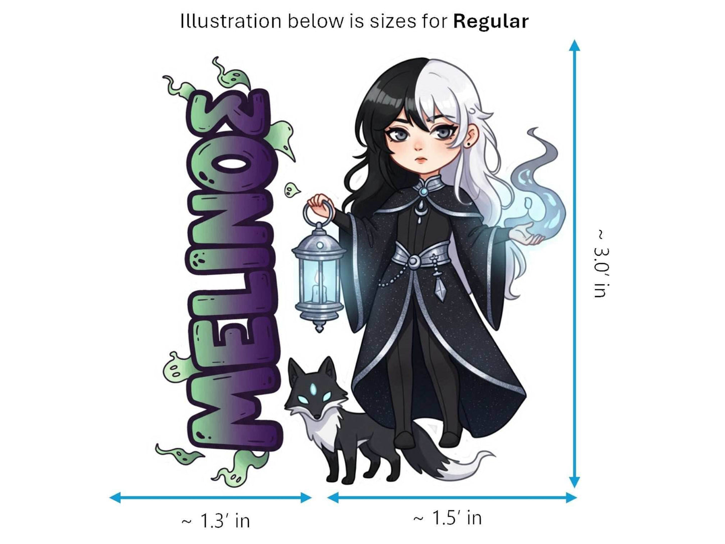 Melinoë Sticker and Magnet - Goddess of Ghosts Mythkins™ – Chthonic Goddess | Waterproof & UV-Proof - Sticker / Regular