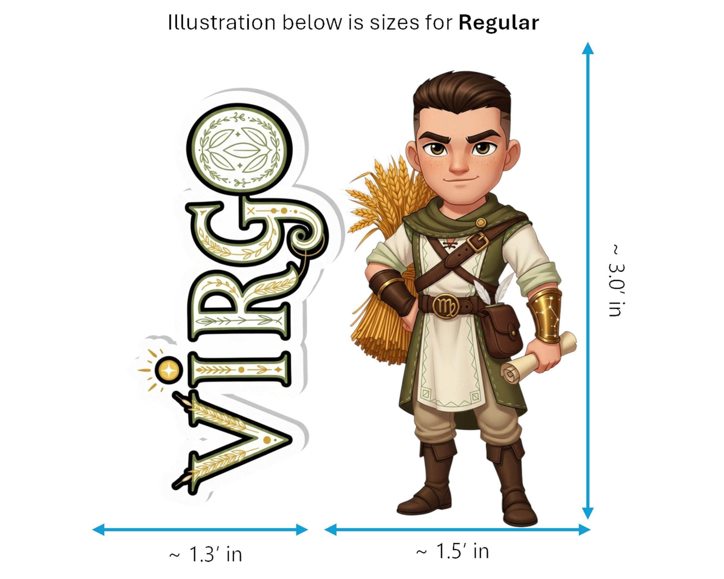 Virgo Sticker and Magnet - the Diligent Farmer Horoskins™ – Zodiac Earth Sign | Waterproof & UV-Proof - Sticker / Regular