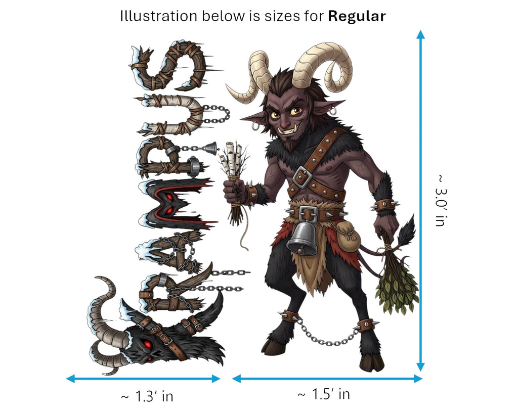 Krampus Sticker and Magnet - Shadow of Saint Nicholas Mythkins™ – Christmas Folklore Demon | Waterproof & UV-Proof - Sticker / Regular