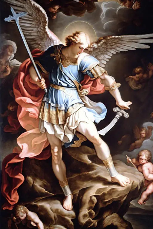 Renaissance Angels Poster Prints For Gallery Living Room Home Decor Archangel Michael With A Sword Canvas Painting Wall Art