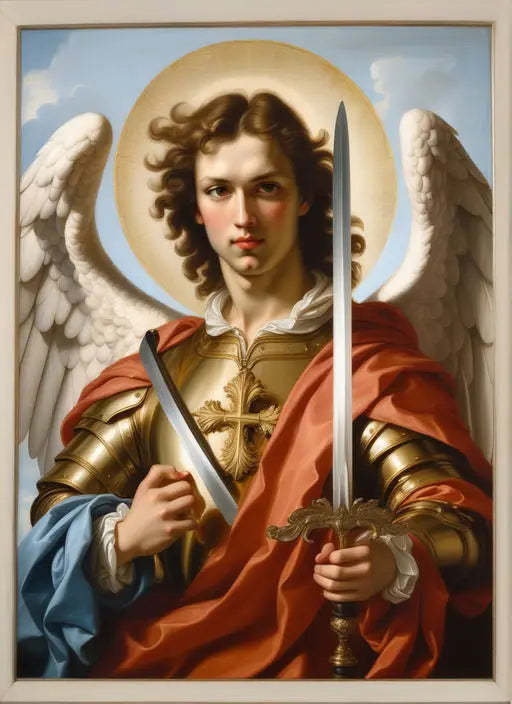 Renaissance Angels Poster Prints For Gallery Living Room Home Decor Archangel Michael With A Sword Canvas Painting Wall Art