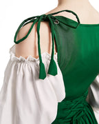 Renaissance Faire 2 piece Full Costume Irish Dress & Long-Sleeved Chemise - XXS/XS / Charcoal