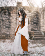 Renaissance Faire 2 piece Full Costume Irish Dress & Long-Sleeved Chemise - XXS/XS / Copper