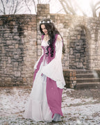 Renaissance Faire 2 piece Full Costume Irish Dress & Long-Sleeved Chemise - XXS/XS / Rose