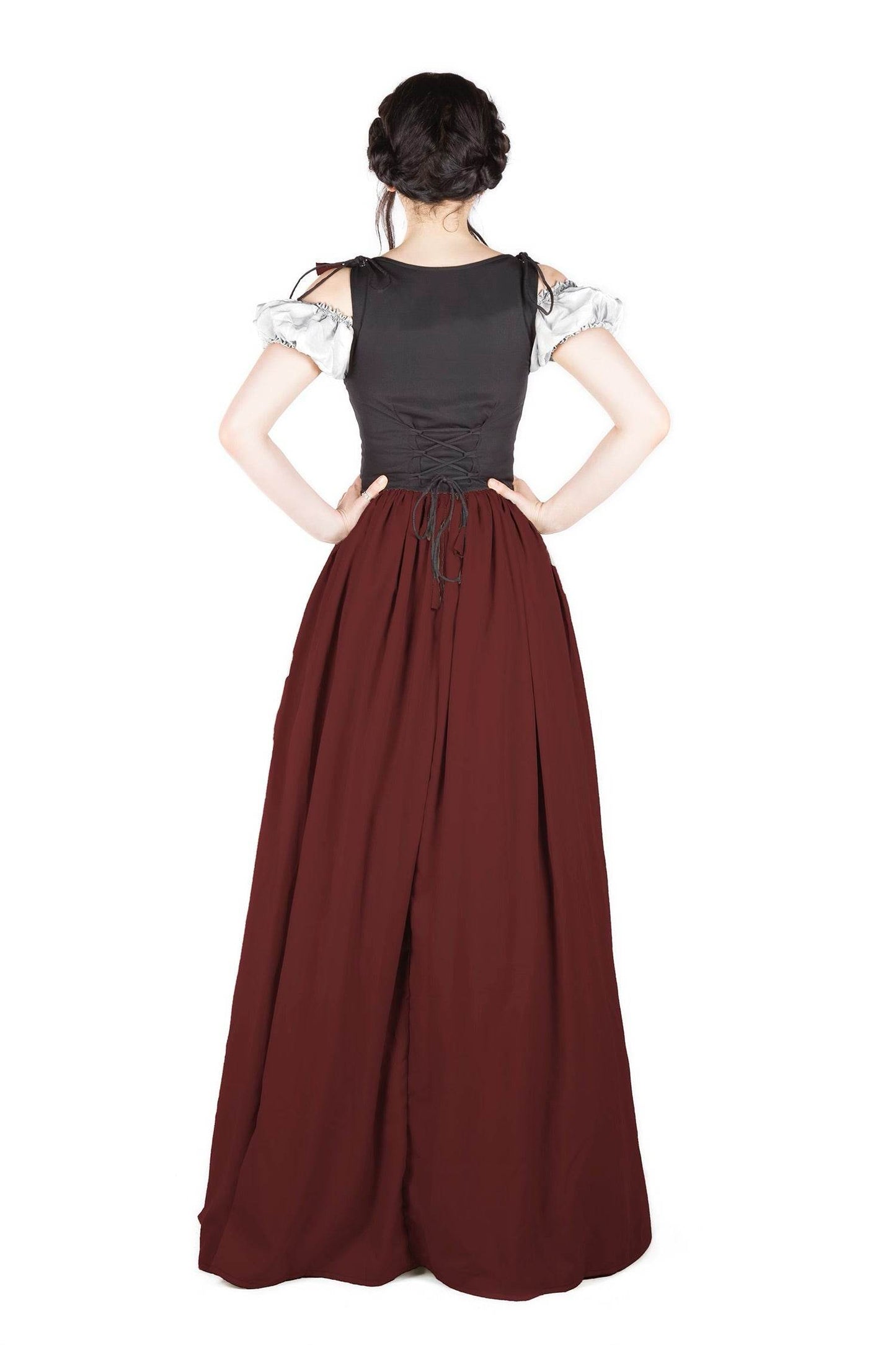 Renaissance Faire Dress Medieval Costume Irish Boho Full Costume - XXS/XS / Indigo