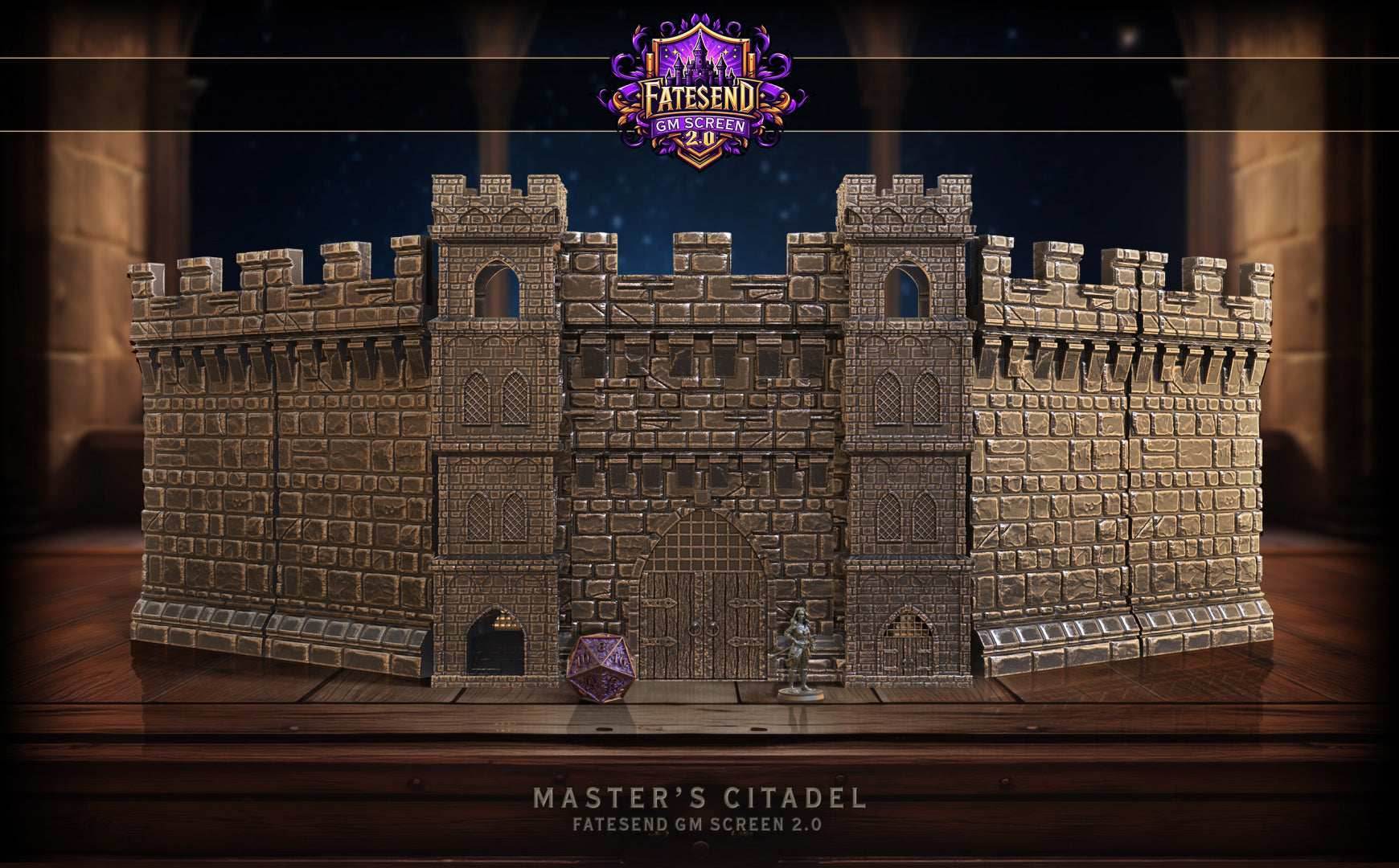 Master's Citadel Dungeon GM Screen 2.0 - Base set with Towers / Marble (shown)