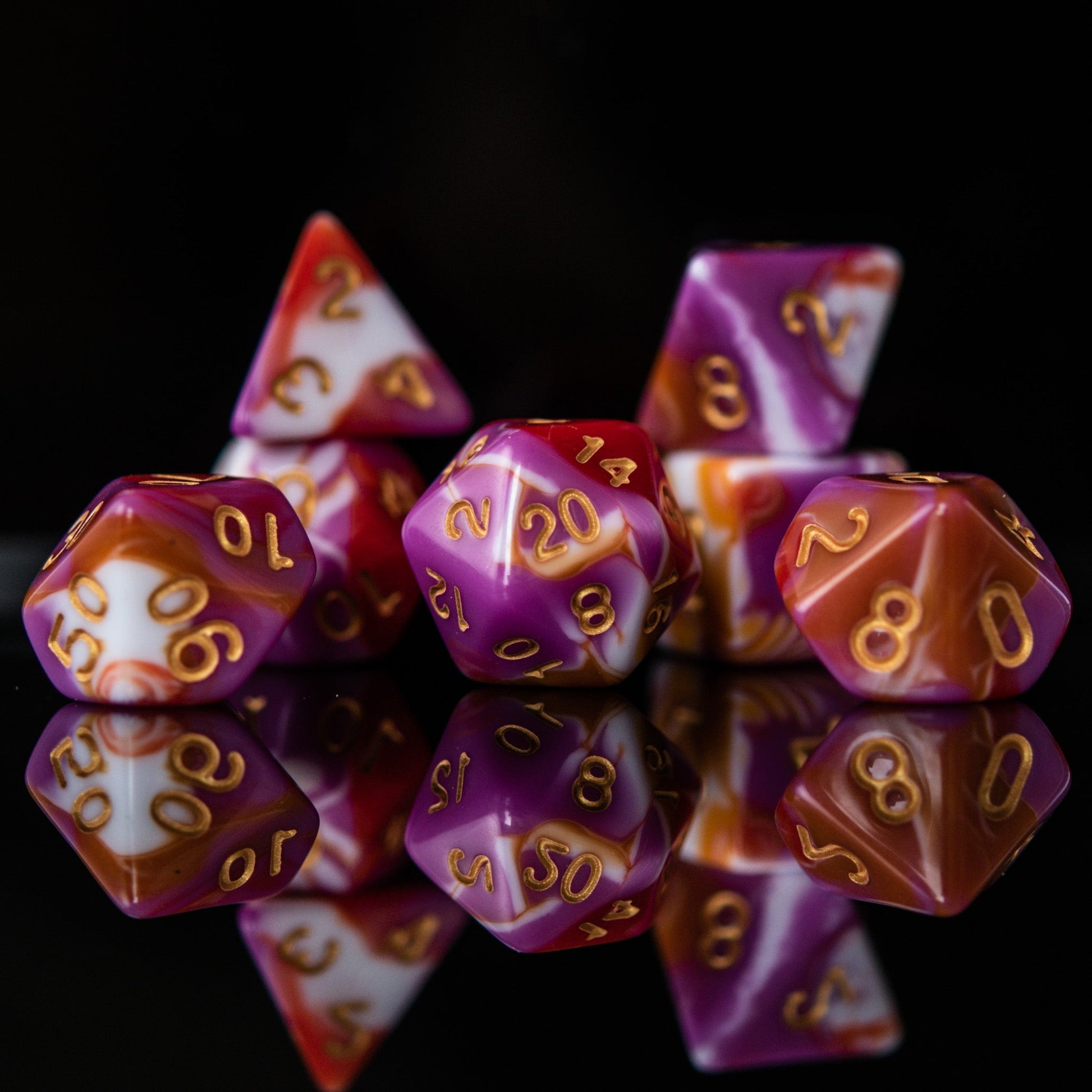 Retro Acrylic Dice Set