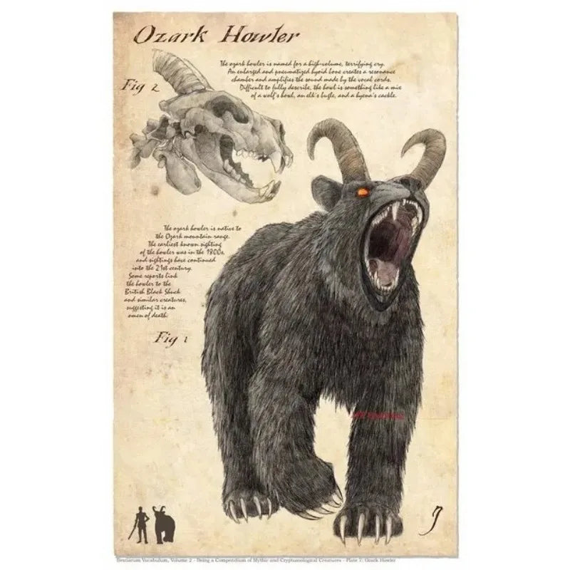 Retro D&D Ancient Mythological Folklore Species Bestiary Monster Animals Poster Wall Pictures Canvas Painting Home Decor Gift