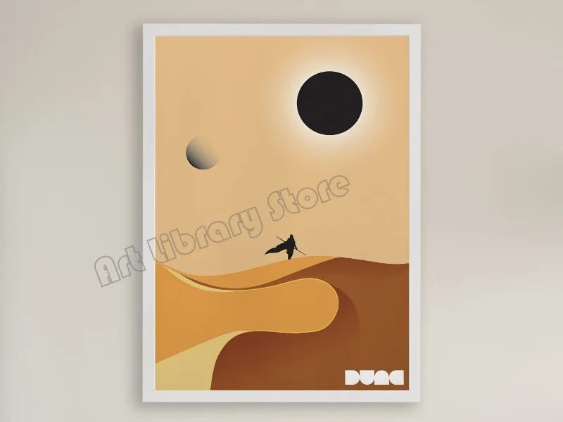 Retro Dune Classic Movie Inspired Poster Mid Century Arrakis Desert Travel Wall Art Pictures Canvas Painting Home Decor Gift