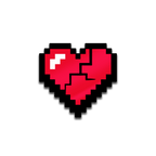 Retro Gaming - Pixel Heart (Broken)