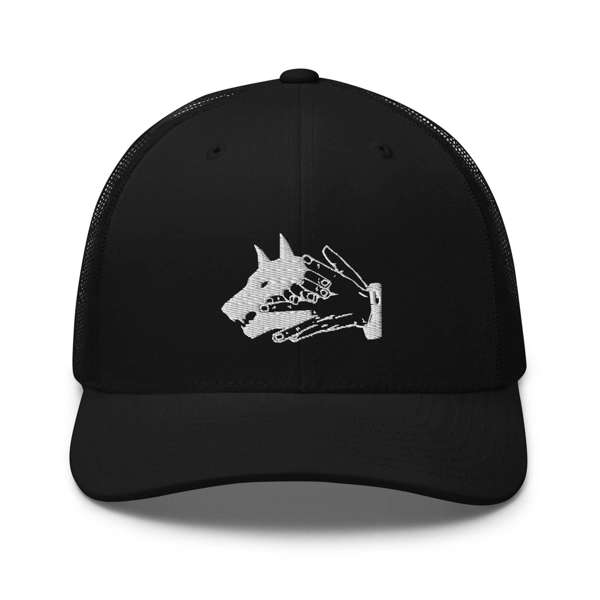 Demon Dog Anime Embroidered Trucker Hat - Black